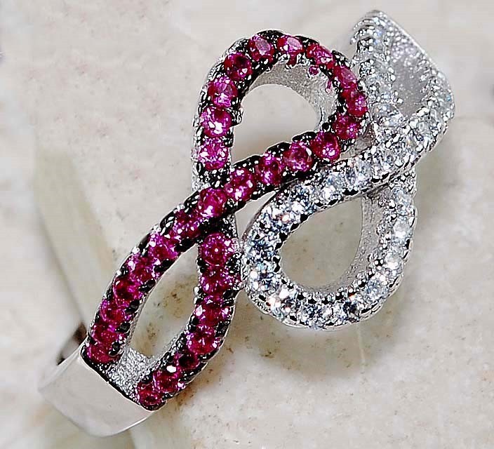 1CT Heat Treated Rubellite Tourmaline 925 Solid Sterling Silver Ring Sz 6 UB3-6