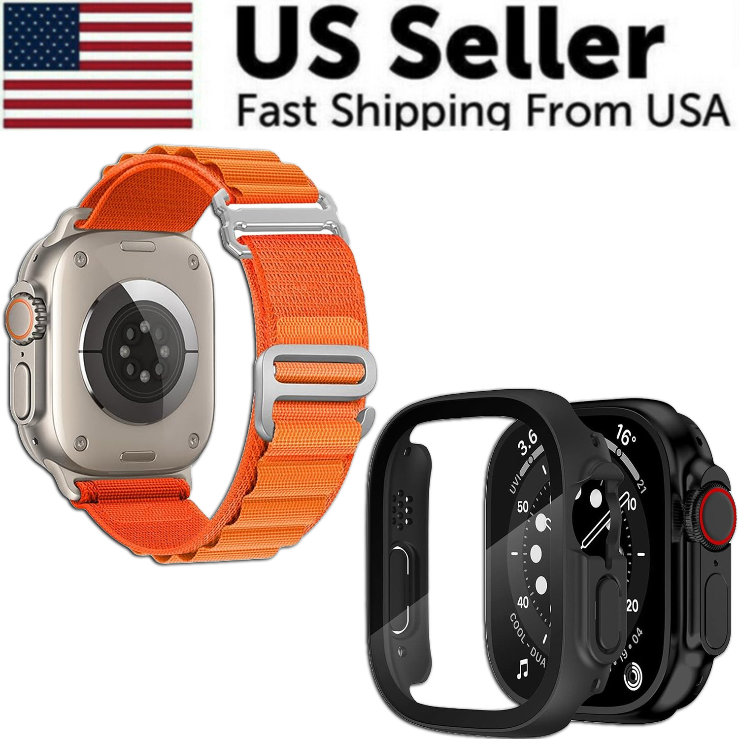 Nylon Trail Loop Watch Band Strap For Apple Watch Ultra 2 9/8/7/6/SE 44/45/49mm