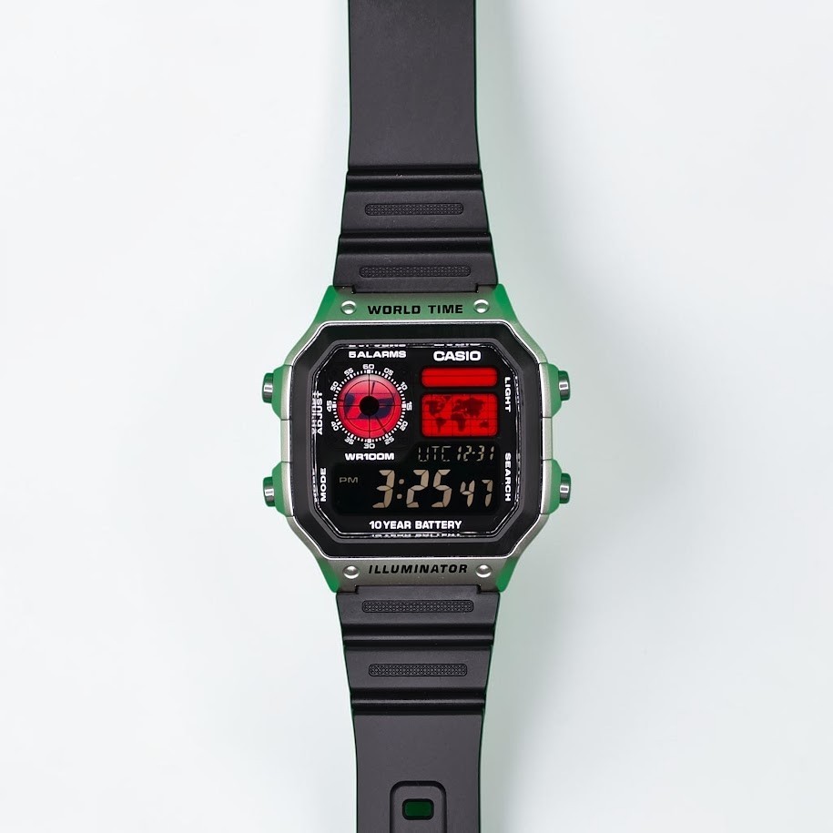 Lexus F Badge CASIO AE-1200WHD. Royale Watch Mod. Negative Display – Hydromod