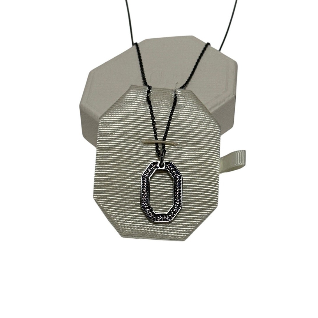 Swarovski Dextera pendant Octagon shape, Black, Ruthenium plated Long Necklace
