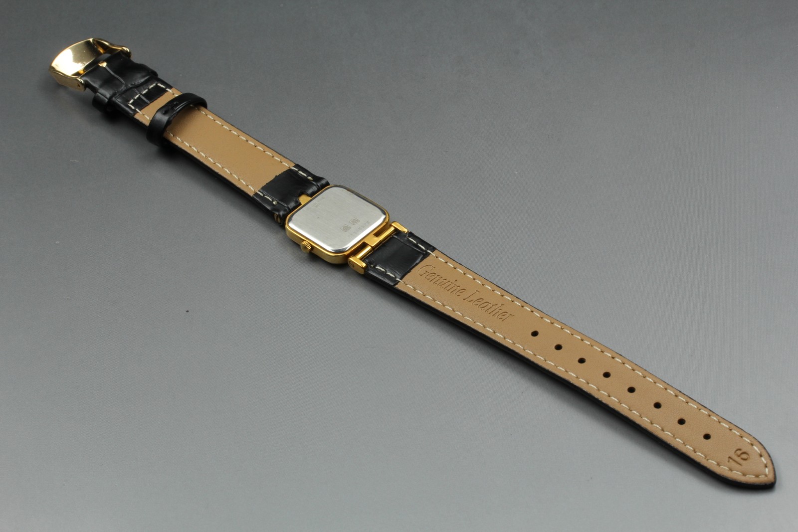 LONGINES 153 6749 21mm Gold Dial Square Women’s Watch Vintage [Near MINT]