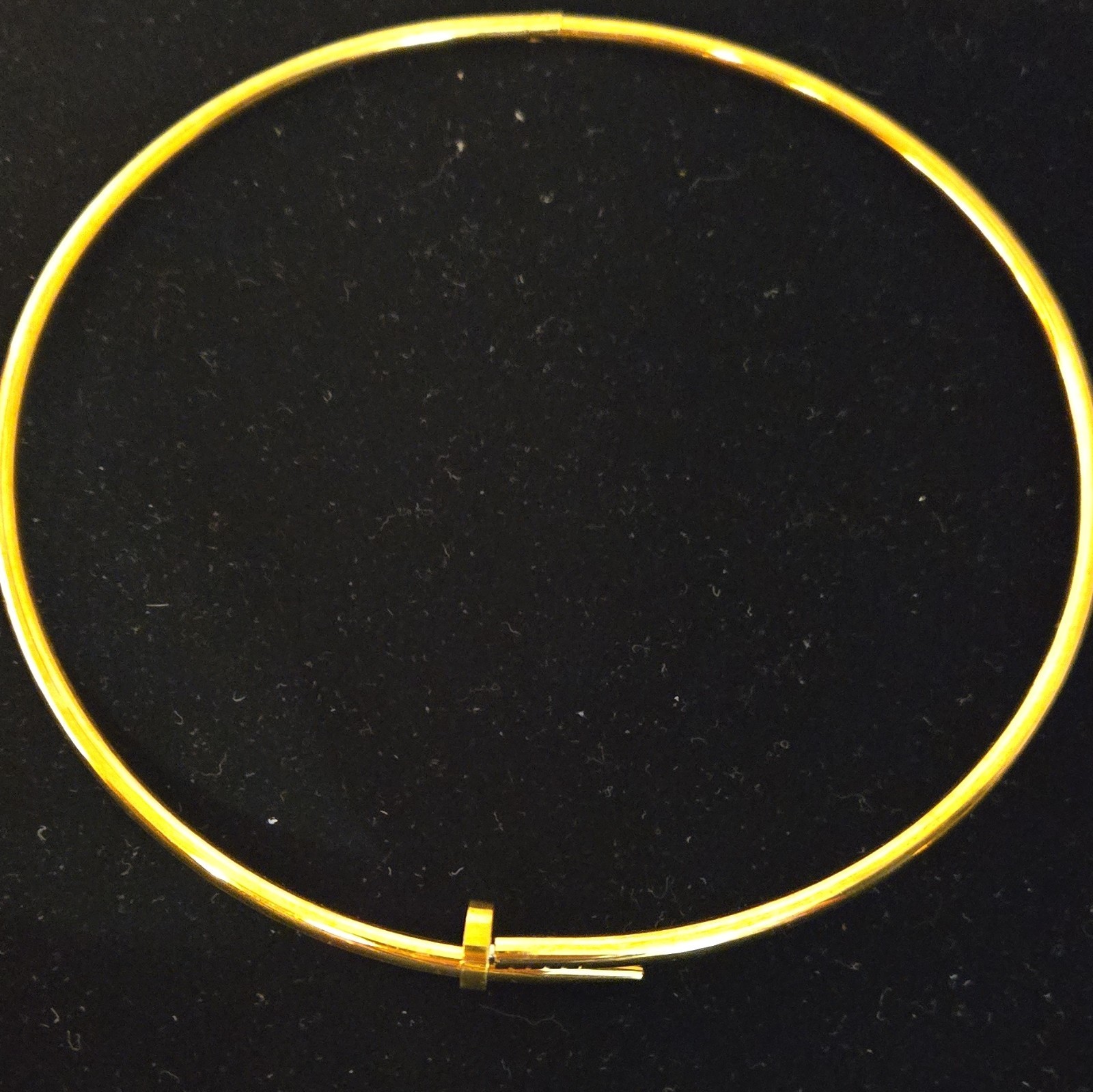 Nana CZ New York Gold Tone 3-Piece Jewelry Set Bangle Bracelet Hoop Earrings