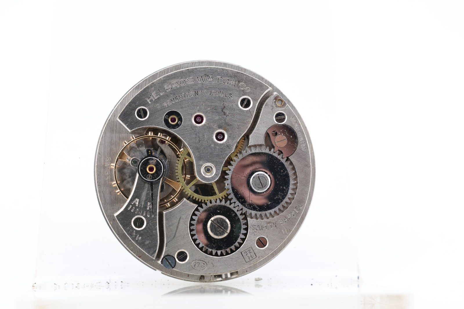 HELBROS SWISS cal. 92H, 17C, 17j POCKET WATCH MOVEMENT, 39.7mm (IB)