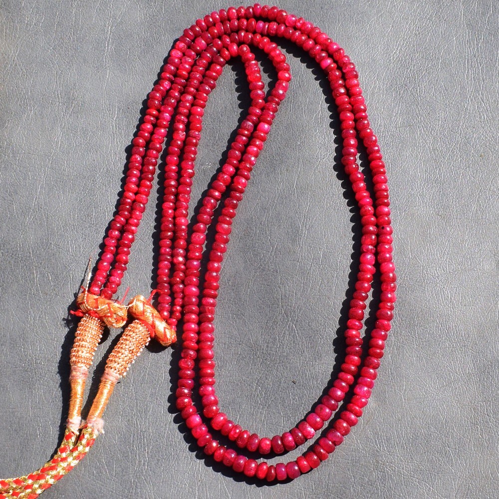Most Beautiful 218 Cts Natural Red Ruby Round Shape Beaded Necklace SK 13E467