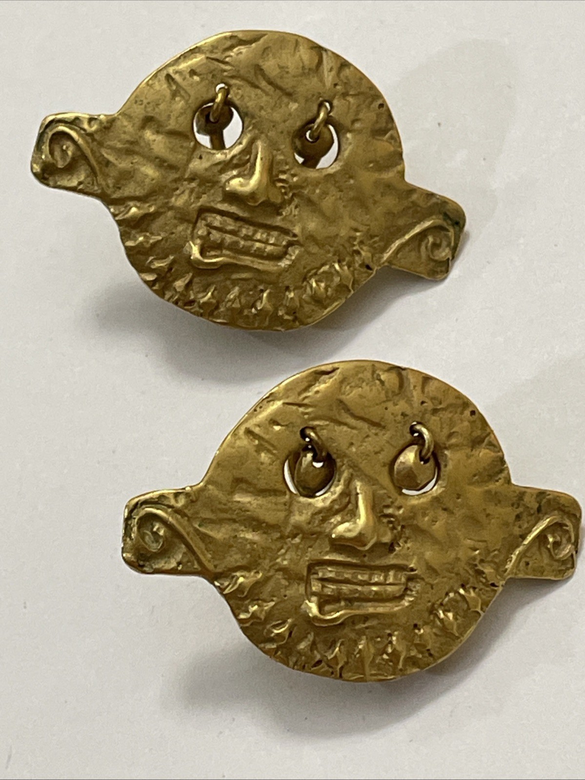 24K GP Mask Earrings Omega Back