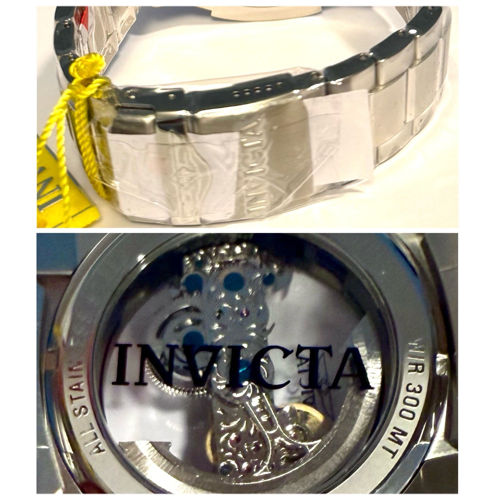 48mm GHOST | Red Bezel | Silvertone Bracelet | MAN of WAR Invicta Mens Watch
