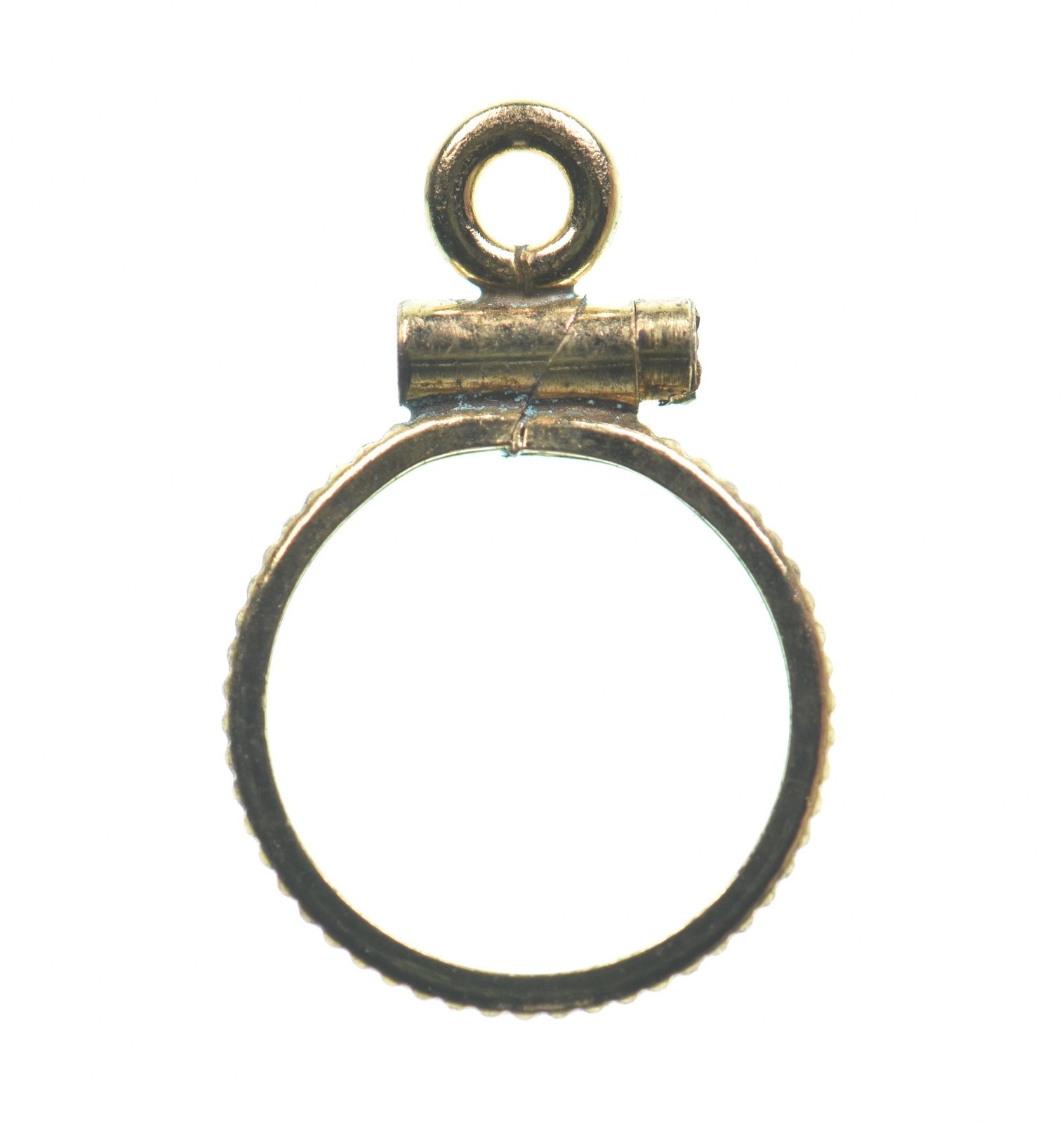 12K 10.3mm Gold Filled Token Coin Bezel Pendant Frame Edge *1407