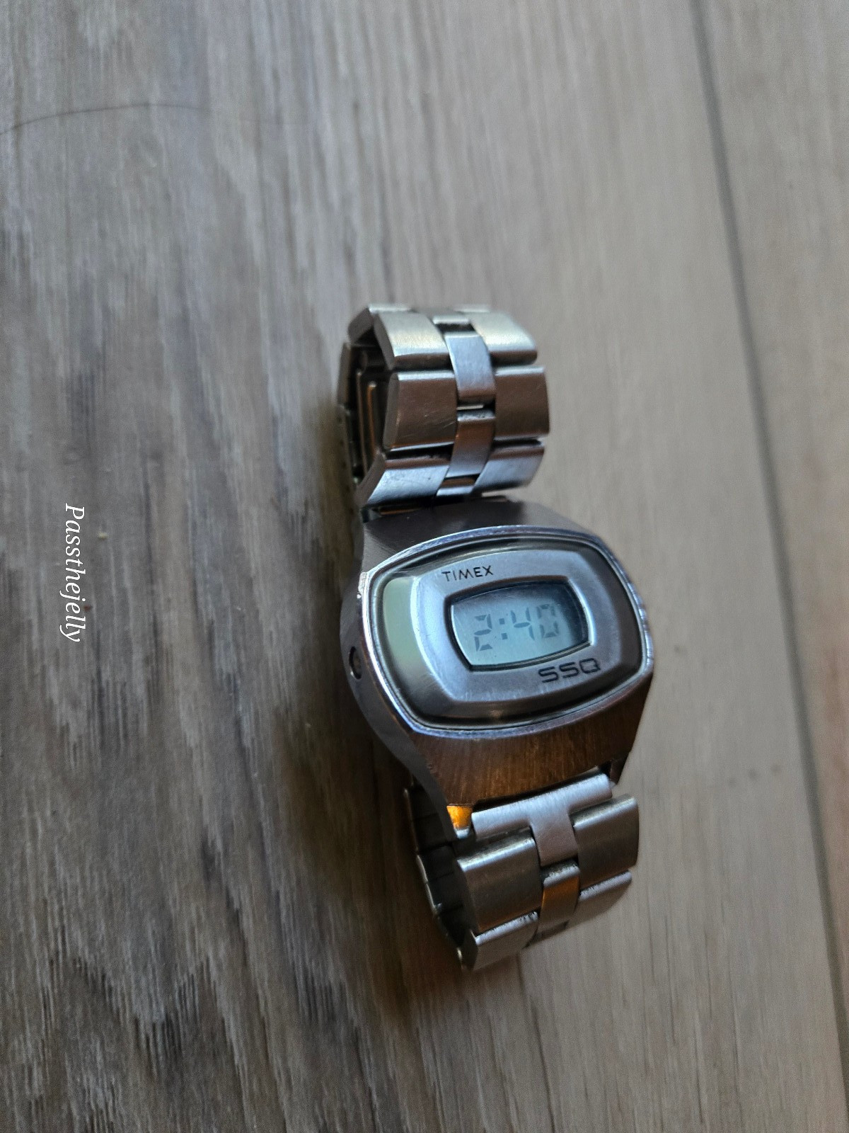 Vtg Timex SSQ Digital Watch Mens Stainless Steel Space Age Retro Futurist