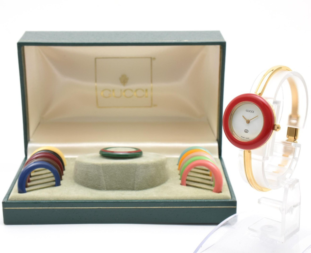 GUCCI Change Bezel 11/12.2 1100L Gold Vintage Quartz Woman’s Watch with Box