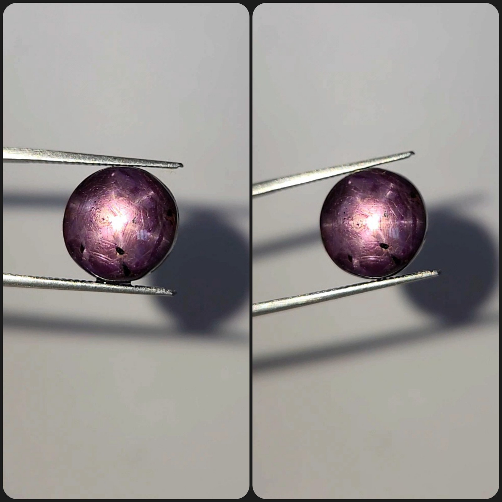 Natural 11.40 Ct Star Ruby Purplish Red Oval Cabochon loose gemstone