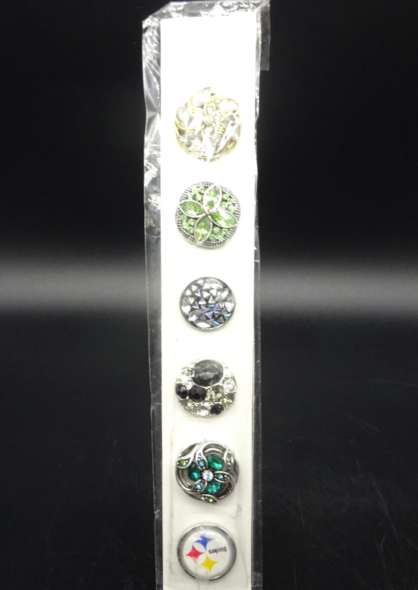 Snap Buttons for Snap Button Jewelry Accessories approx 3/4 in, Set of 6