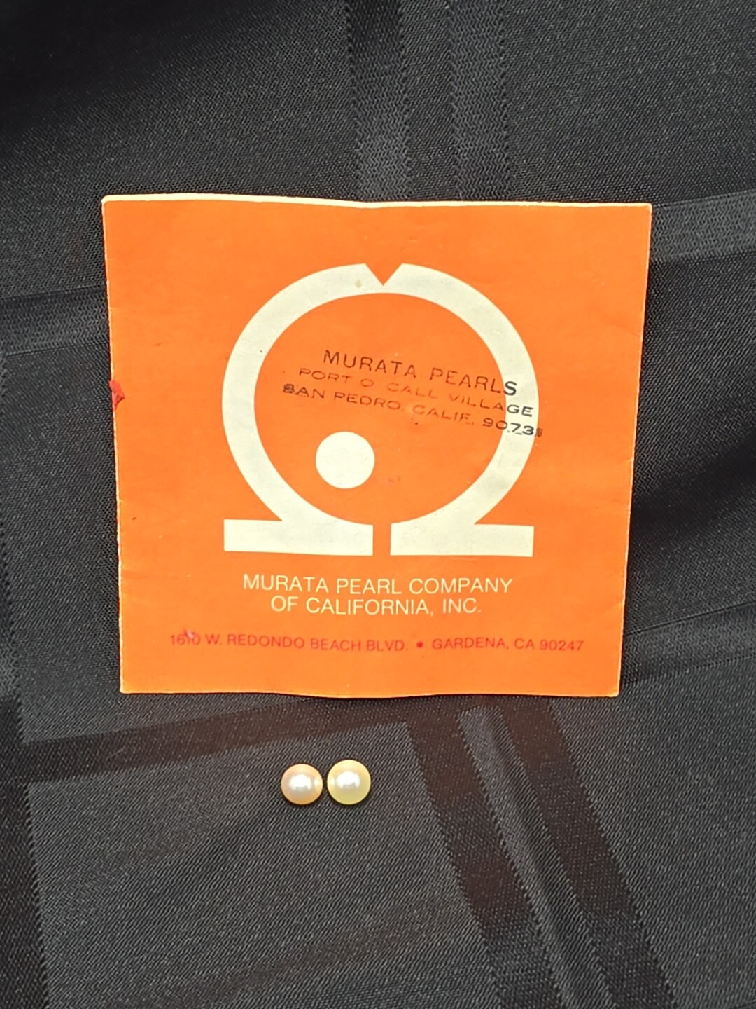 ⚪️Vintage MURATA (2) Loose Pearls 8.22mm/7.44mm Peach/Ivory GENUINE/NO HOLES