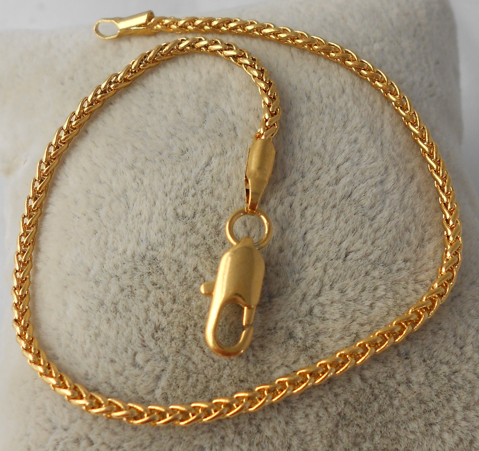 Man’s 18K Gold Layered 3mm Popcorn bracelet 8 1/4 LY08