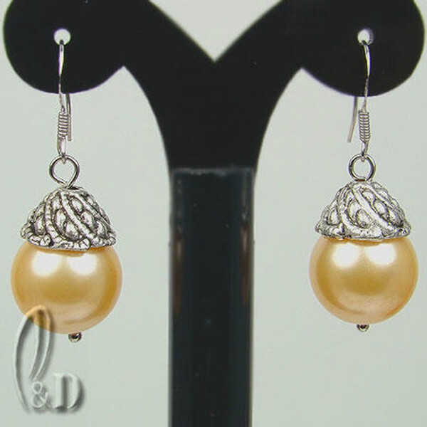 AU STOCK CHIC 12MM LARGE MULTIPLE COLOUR SEA SHELL PEARLS SILVER EARRINGS EA009