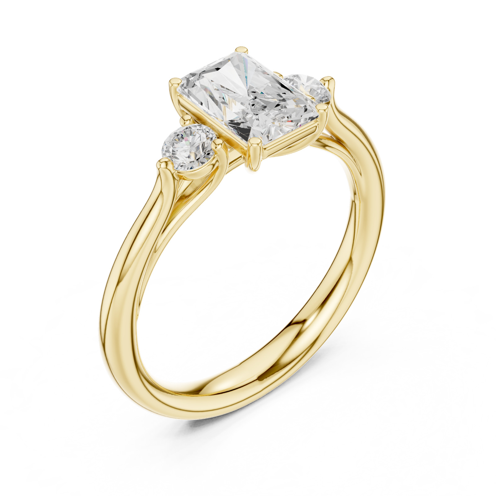 Radiant Certified 1.2 Ct Lab Grown Diamond Wedding Proposal Ring 14K Gold Over