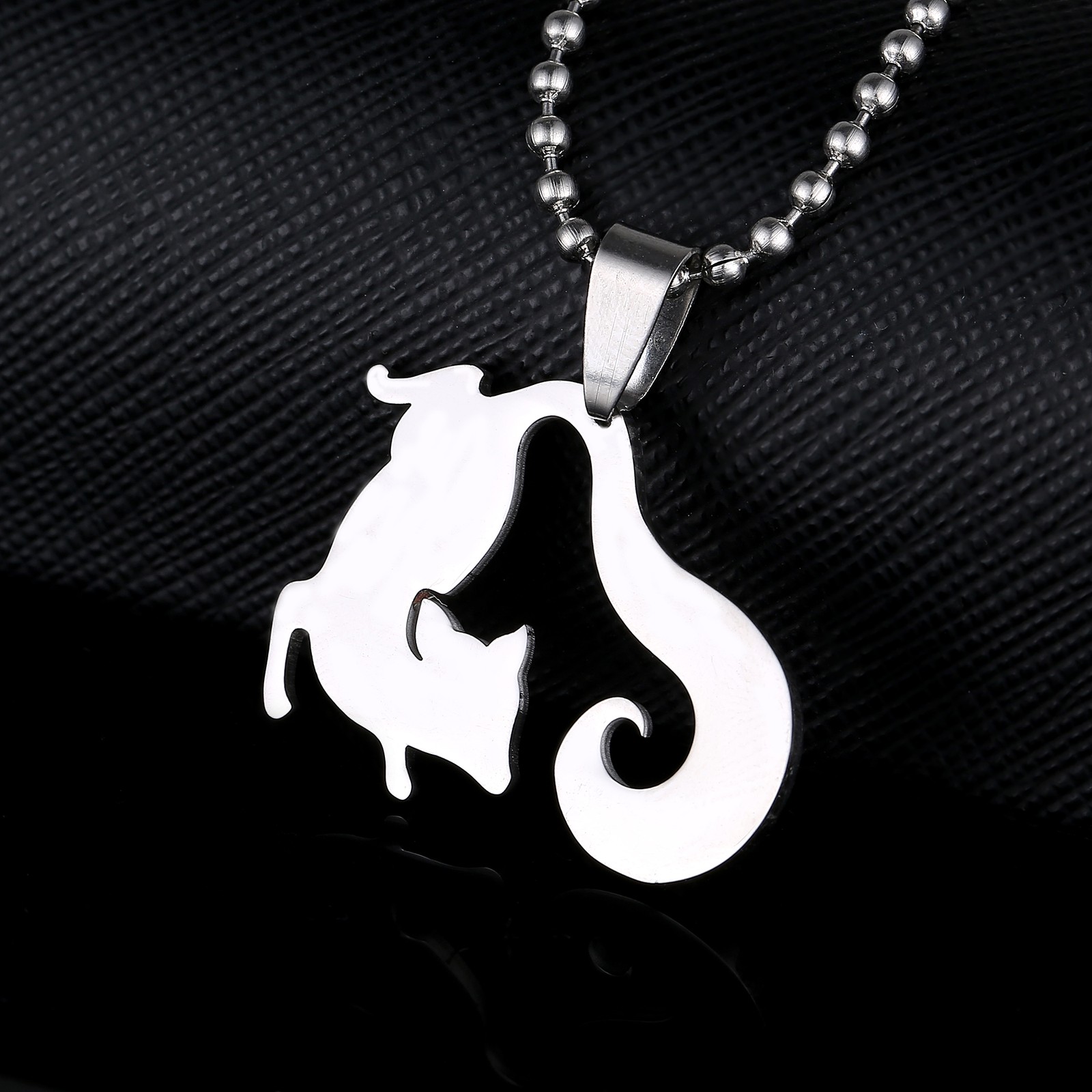 Stainless Steel Fox Necklace Animal Theme Pendant Gift for Her or Him