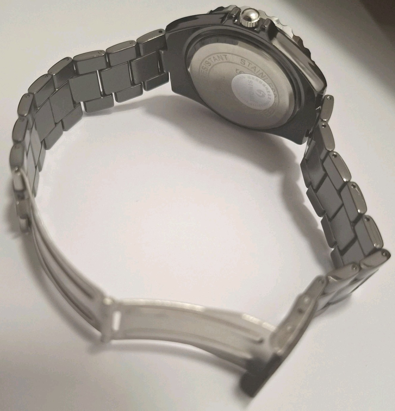 Sinobi Ladies Gunmetal Watch Crystal Bezel Black Dial Quartz New Boxed