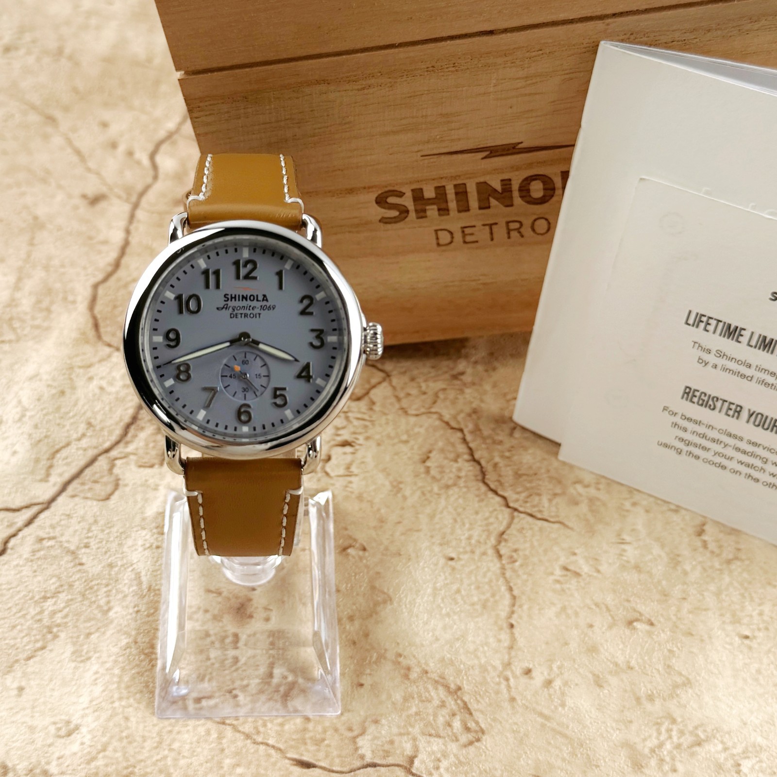 Shinola Runwel Slate Blue Dial 41mm Argonite 1069 Quartz Men’s Watch S0110000024