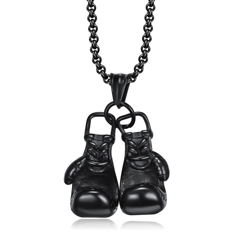 Hip-hop Men Punk Rock Personalized Stainless Steel Sport Gloves Pendant necklace
