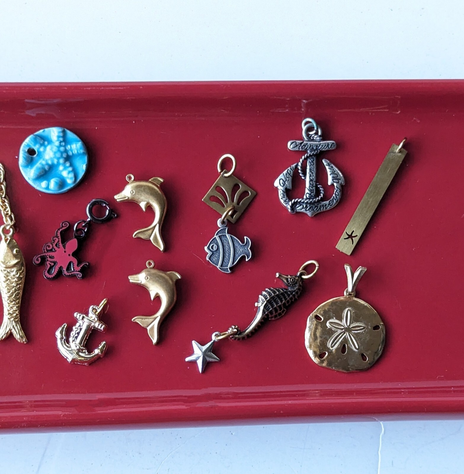 Mixed Lot Of 28 Beach Nautical Sea Ocean Gold Silver Tone Charm Pendant Findings