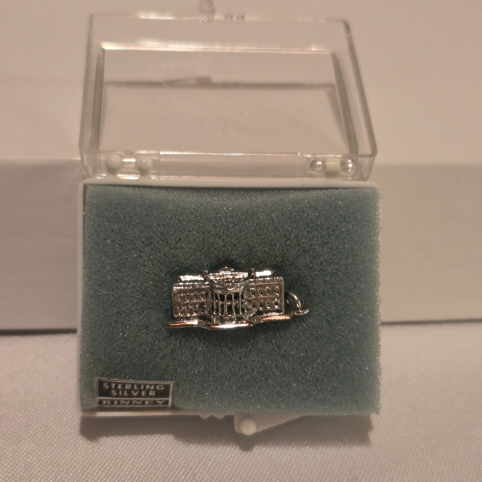 Vintage 1960s Kinney Sterling Silver 3D White House Building Charm Pendant