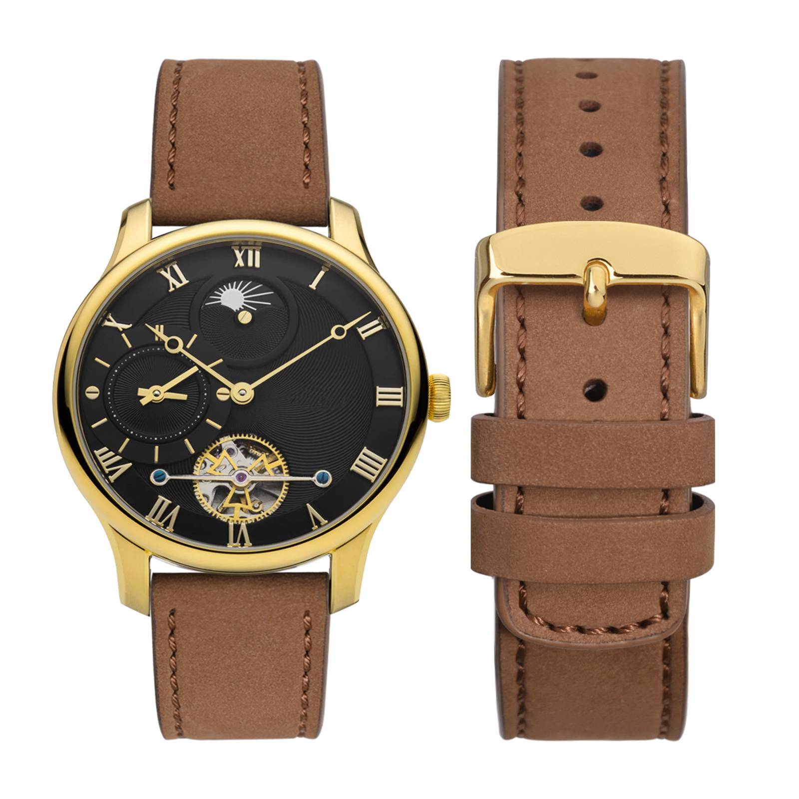 WOCCI Nubuck Top Grain Leather Watch Straps for Men Women Black Brown Green Blue