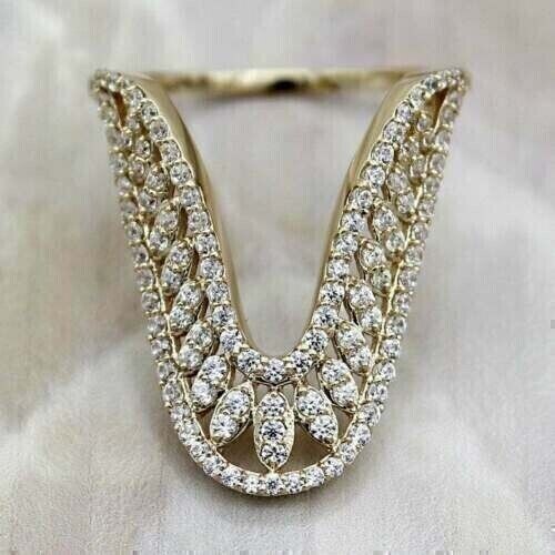 Round Cut Simulated Diamond Gorgeous Wedding Band Ring In 14k Yellow Gold Plated