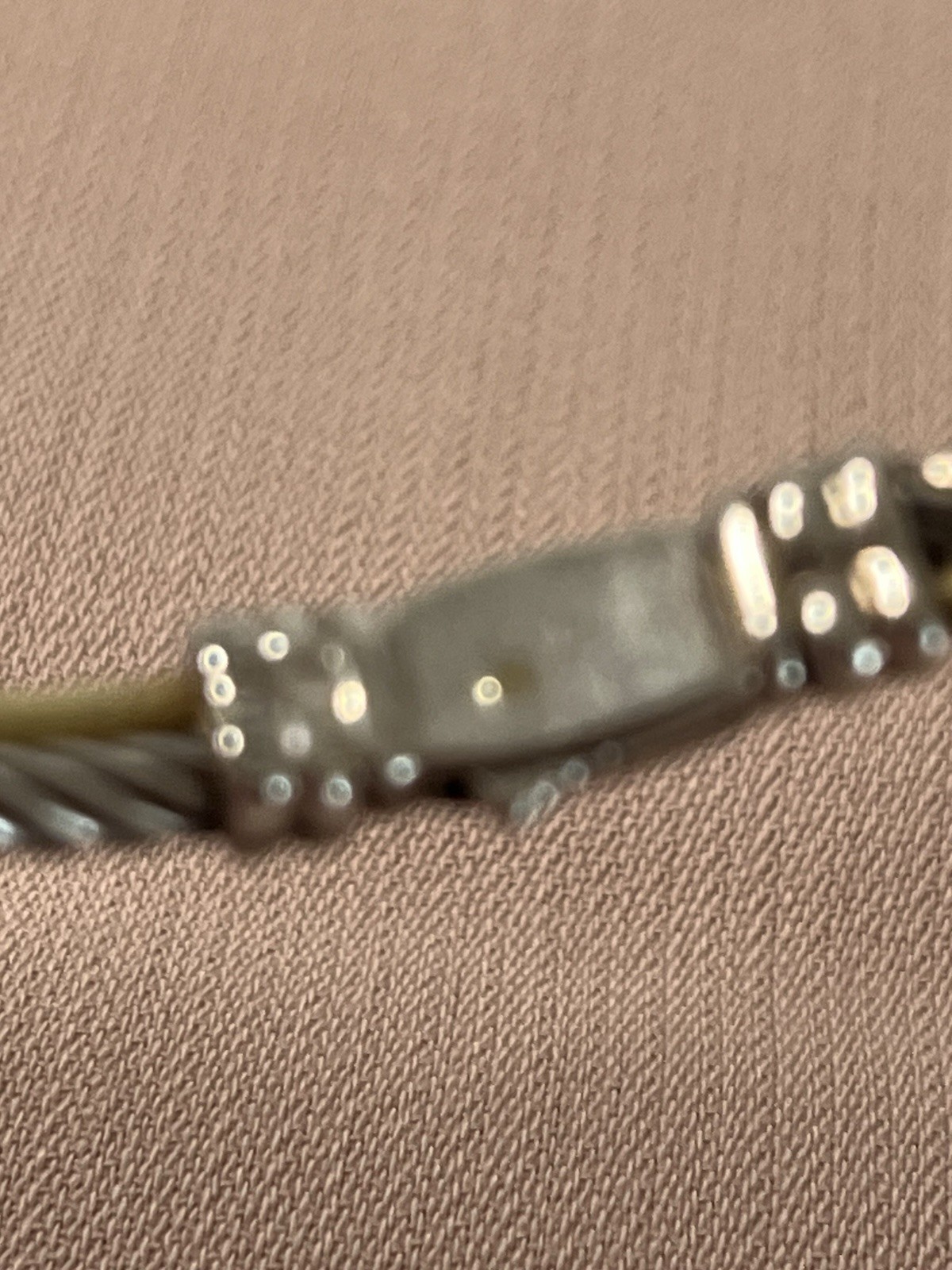 David Yurman 925 SS and 18K YG Two Tone Crossover Cable Bracelet S/M size