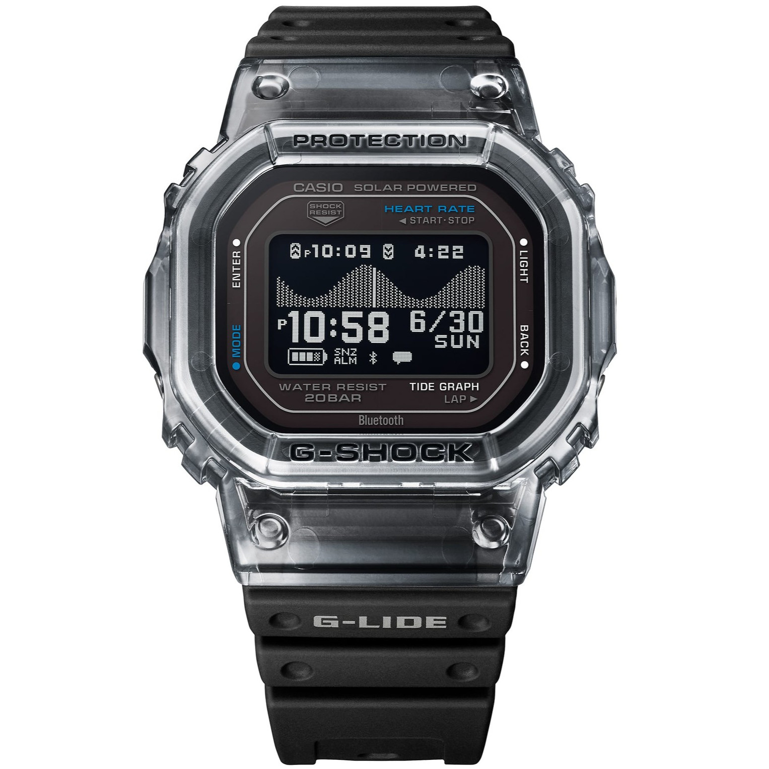 CASIO G-SHOCK GBX-H5600-1JR G-LIDE Bluetooth Tough Solar Black MIP Watch 45.4mm