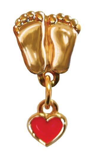 Precious Feet, 14K Gold Plated Wonderfully Made Heart Jewelry, Lapel Pin