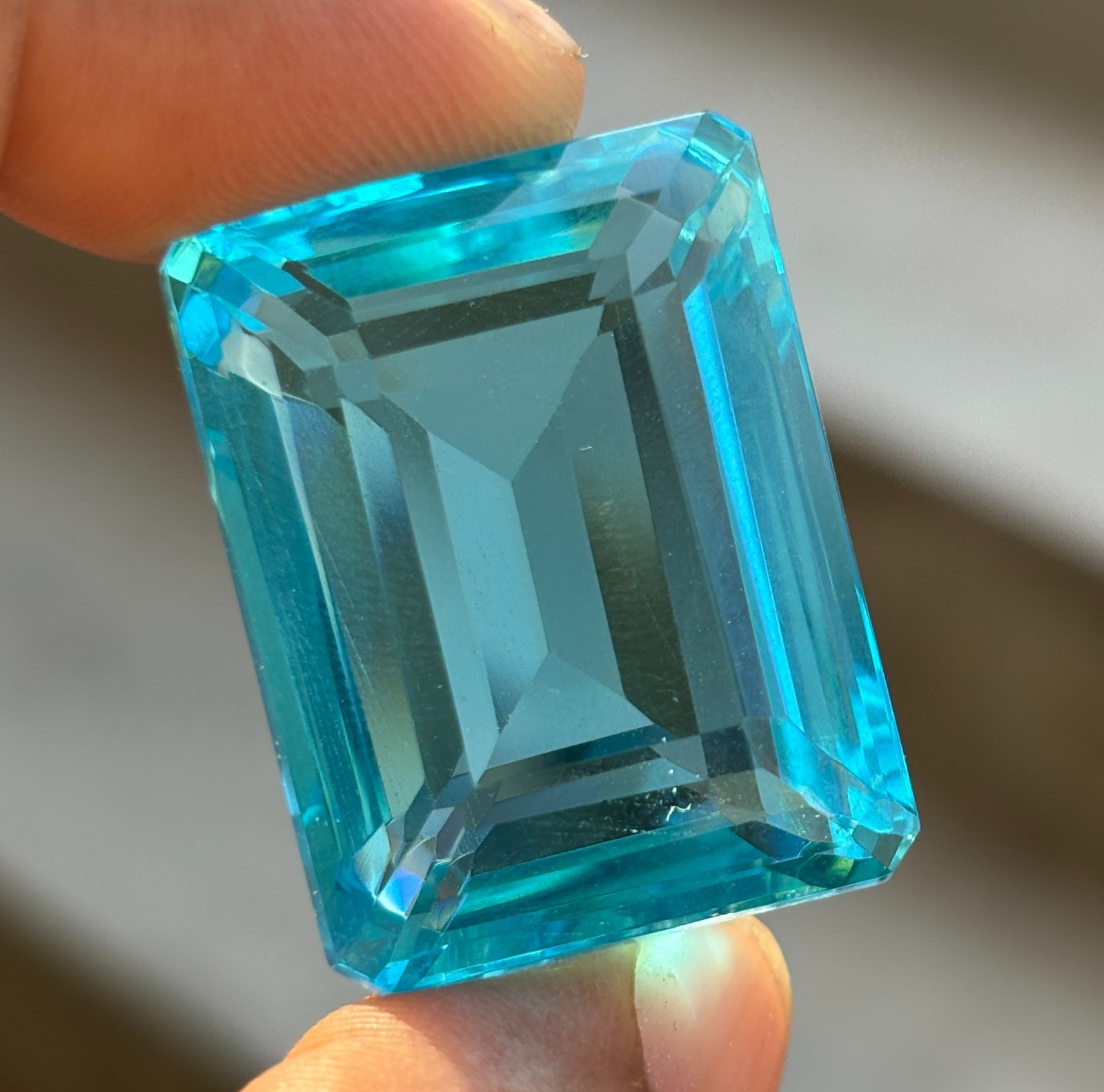 Certified 105 Ct Natural Emerald Cut Sky Blue Aquamarine Loose Gemstone BEST