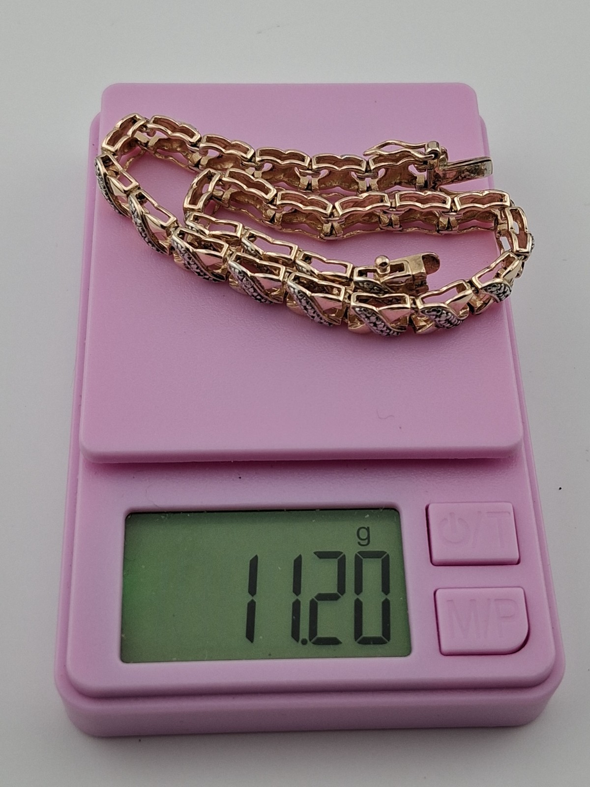 Ross Simons Sterling Silver Vermeil X Link Bracelet 5.4mm Wide 11.2g 7.5″