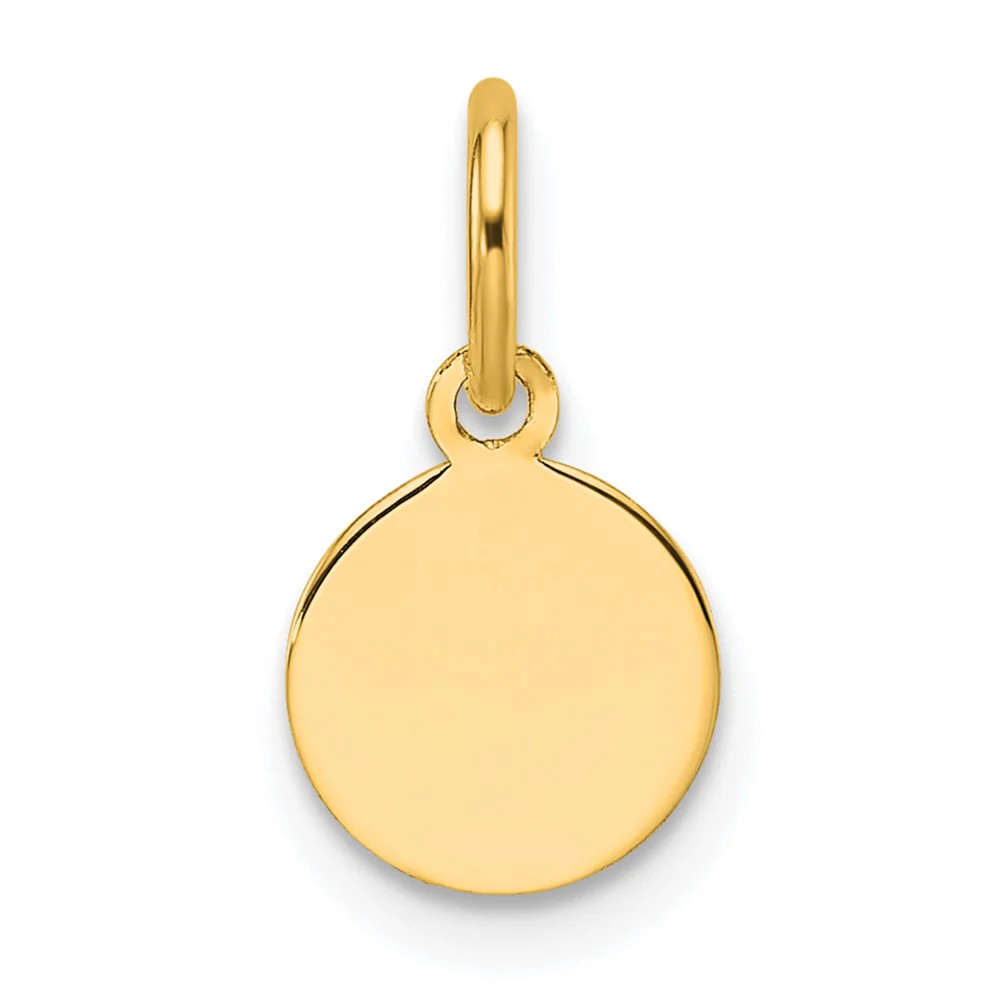 10K / 14K Yellow Gold Plain .013 Gauge Circular Engravable Disc Charm