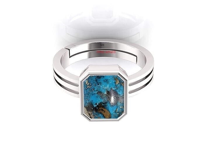 8.00 CARAT irani Turquoise firoza RING Stone Original LAB -Certified I Natural