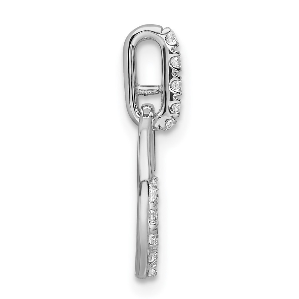 14k White Gold Circle 0.27Ct Diamond Pendant 0.76g Gift for Mother
