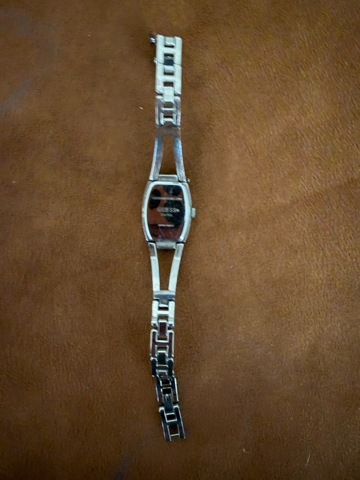 Guess Women’s Pink Dial Crystal Bracelet Watch AS IS Not Working Repair Parts