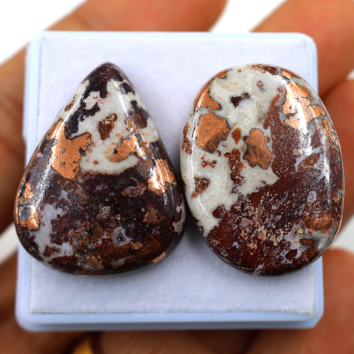 7 PC Natural Copper Dolomite High Quality 28mm-31mm Cabochon Loose Gemstones Lot