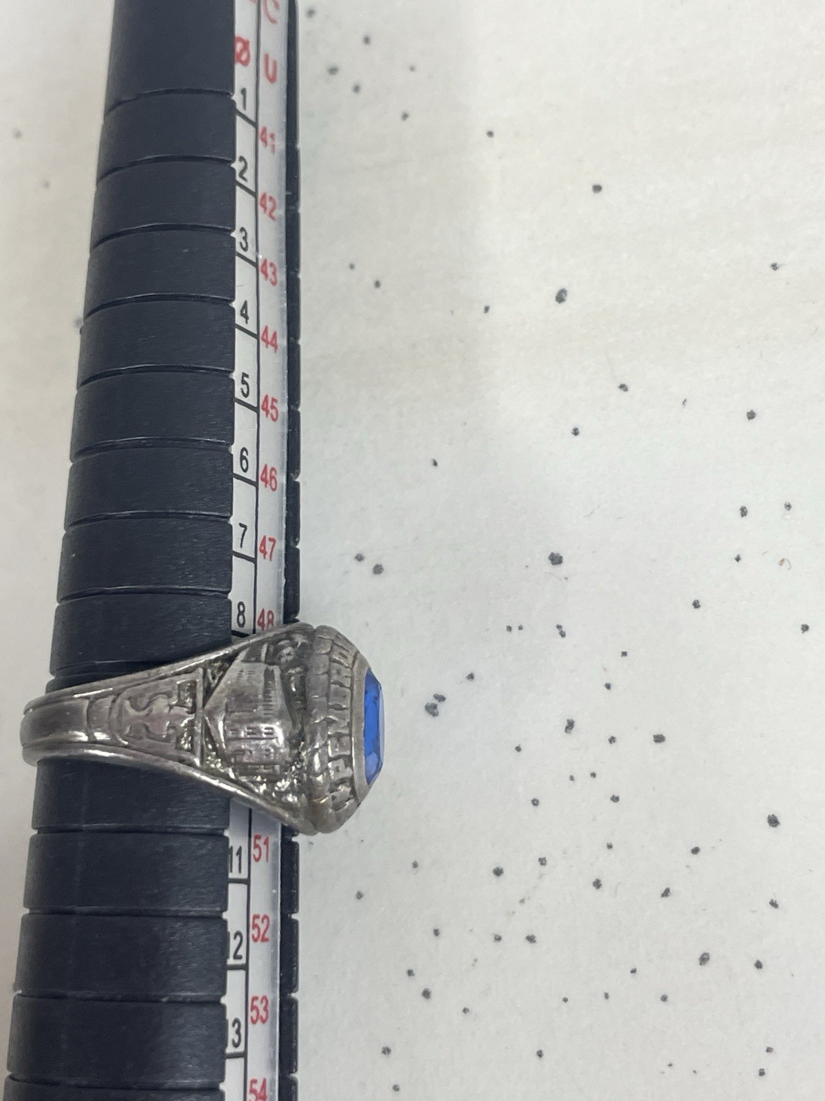 925 Sterling Silver Balfour School College 1986 Pembroke ring Size 5 Blue Stone