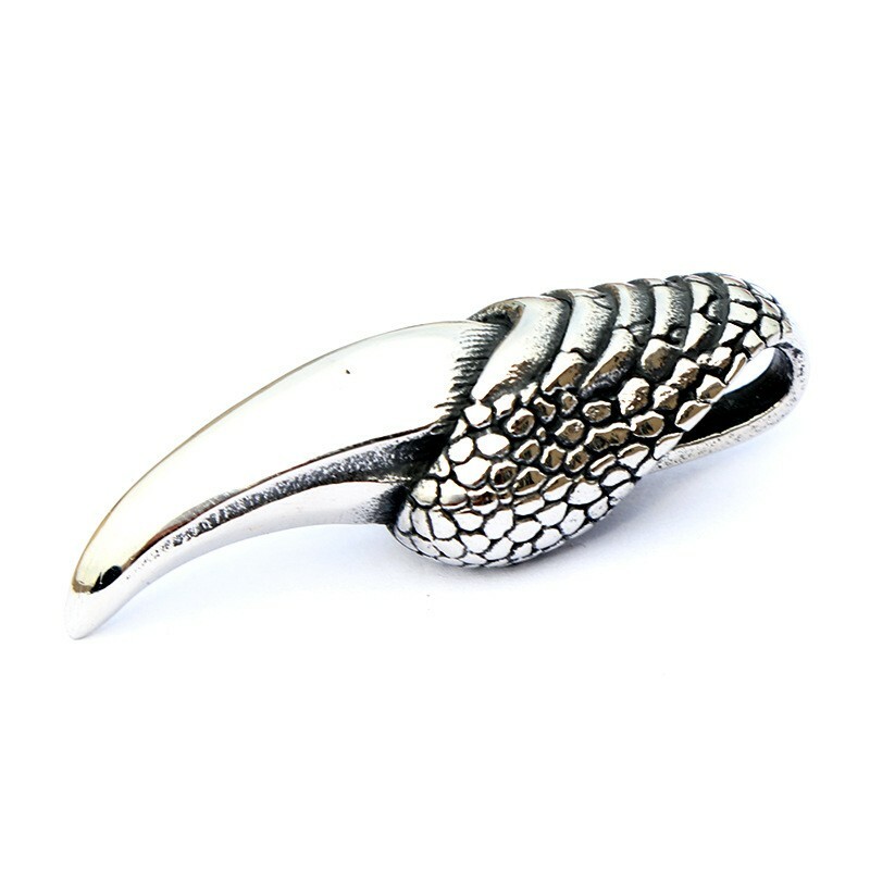 Men Stainless Steel Vintage 3D Casting Eagle Claw Pendant Necklace 0824
