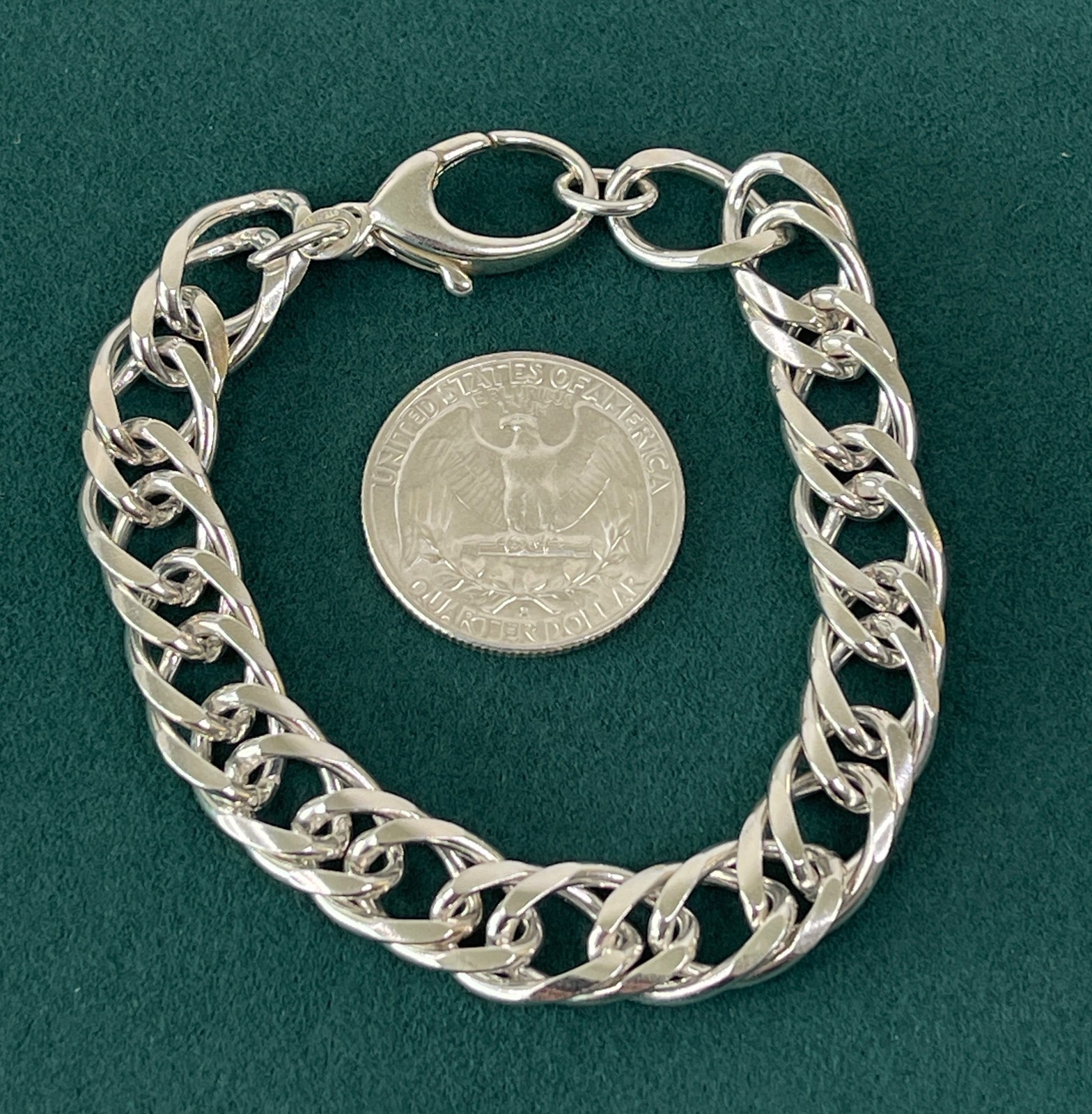 25.5 Grams 925 Solid Sterling Silver Classic Women’s Chain Bracelet – 7.25″ Long