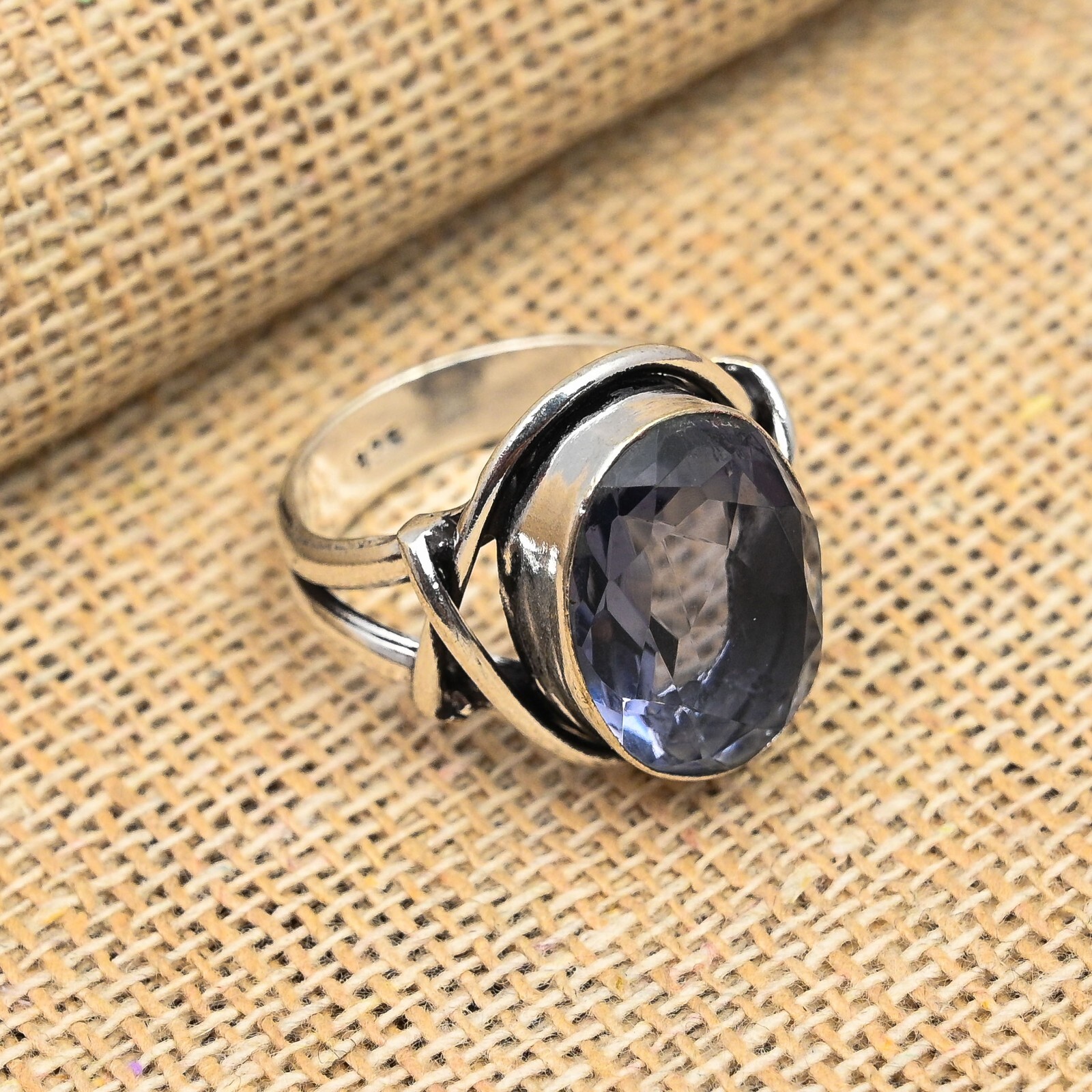 Beautiful Iolite Gemstone Handmade 925 Sterling Silver Jewelry Ring