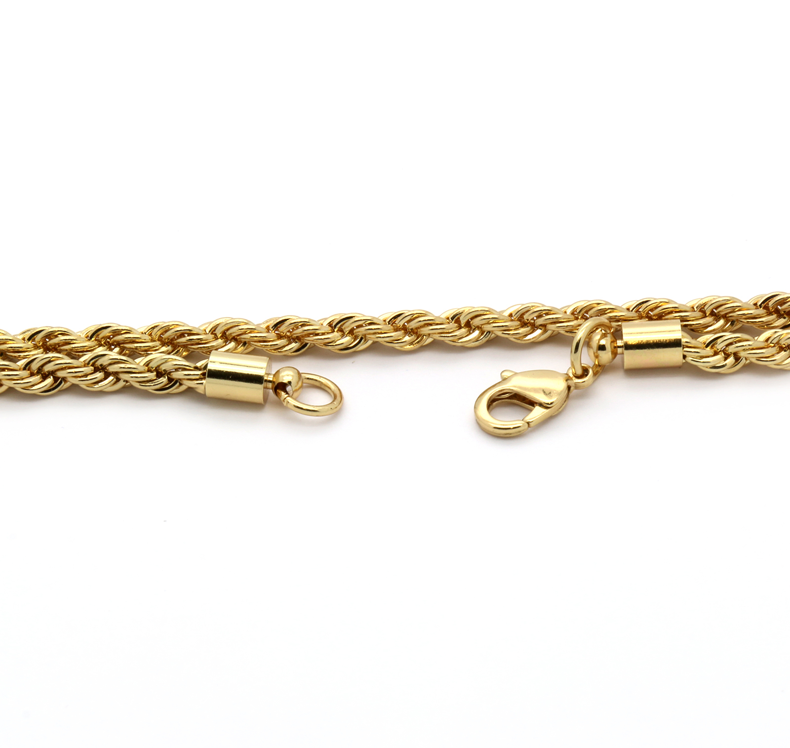 Mens Hip Hop 14k Gold Plated Jesus Hook Pendant Cubic-Zirconia 24″ Rope Chain