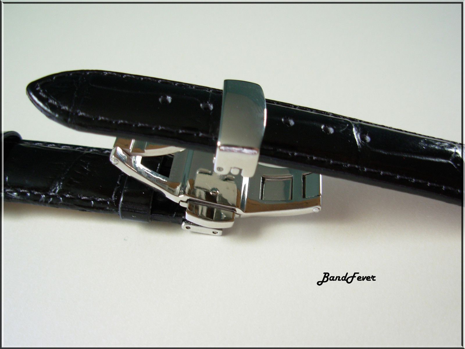 18mm Silver Polish Stainless Steel Butterfly Deployment Clasp Buckle Push Button