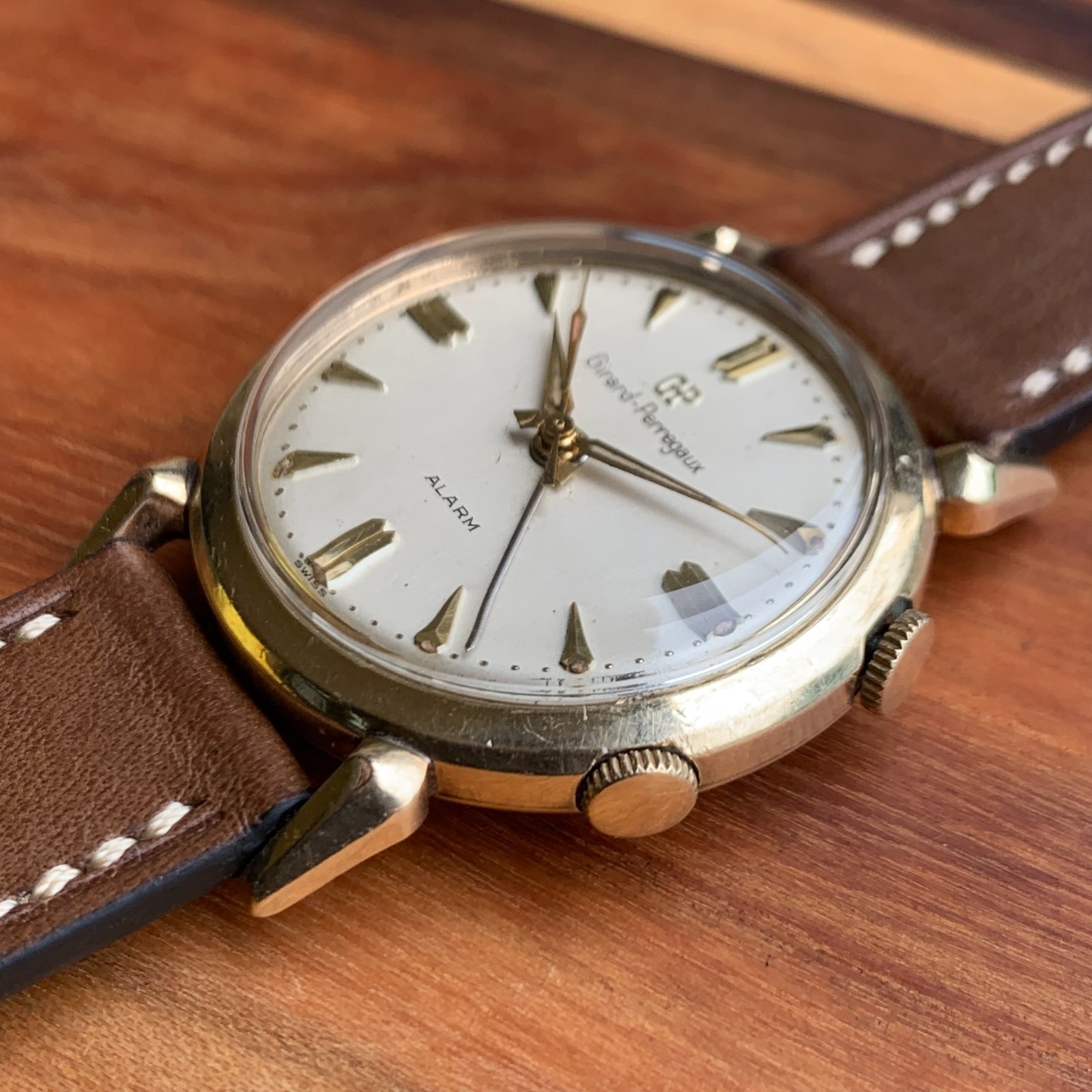 Girard-Perregaux Ref. B1915 Alarm Teardrop Lugs 10K Gold Filled Wristwatch