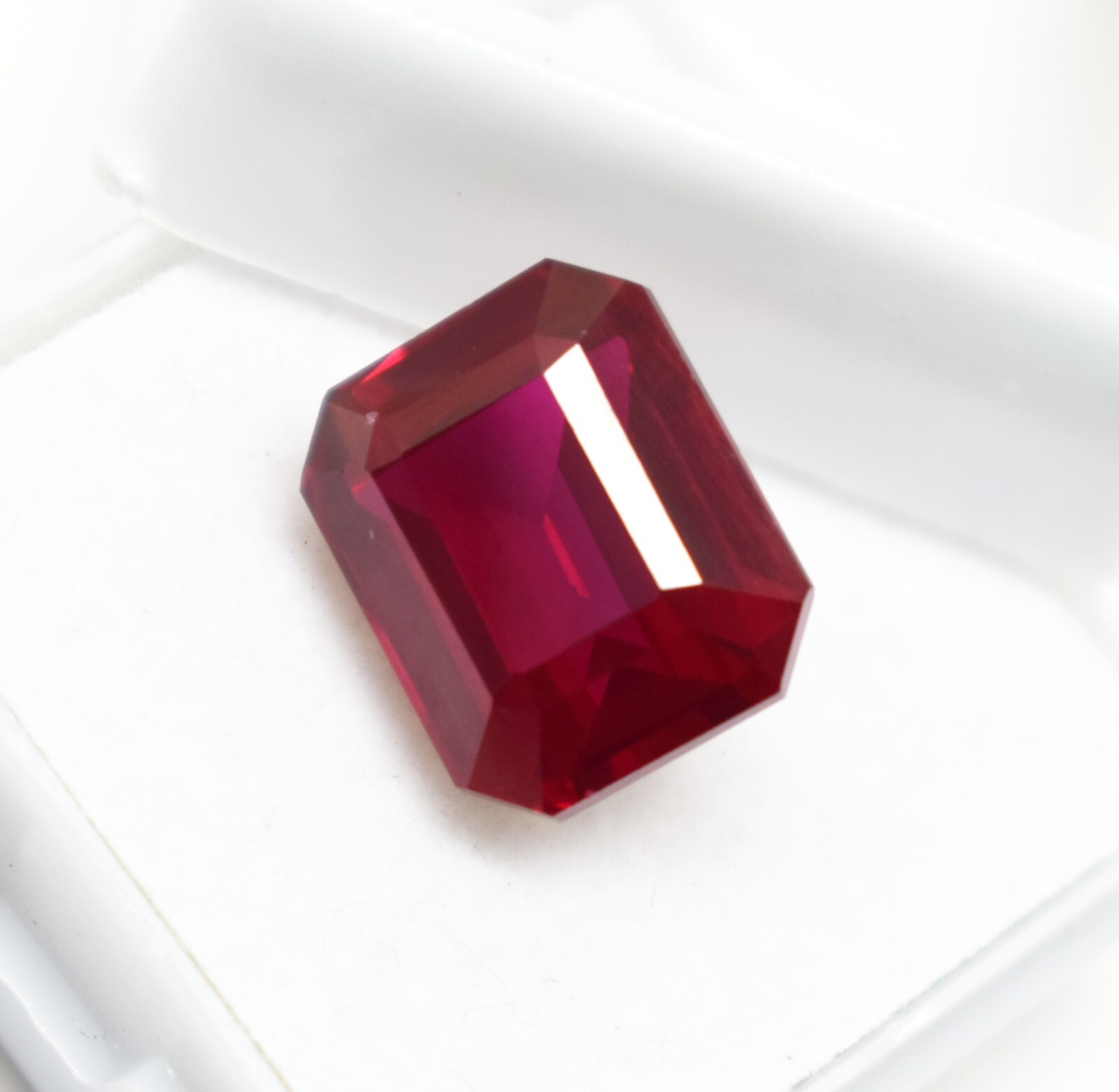 Emerald Cut Certified Myanmar’s 10 Ct Red Ruby Natural Beautiful Loose Gemstone