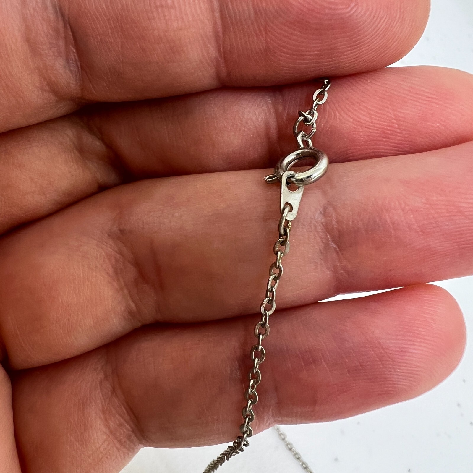 Chain 17 18 Inch Silver Tone Thin Dainty Short Basic Link Everyday