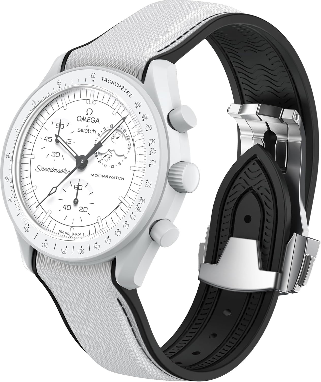 Strap for Omega X Swatch Moonswatch Watch, 20Mm Folding Buckle Color Collision B