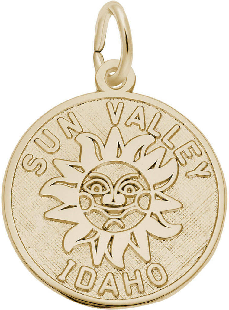 Gold-Plated Sterling Silver Sun Valley Idaho Charm by Rembrandt