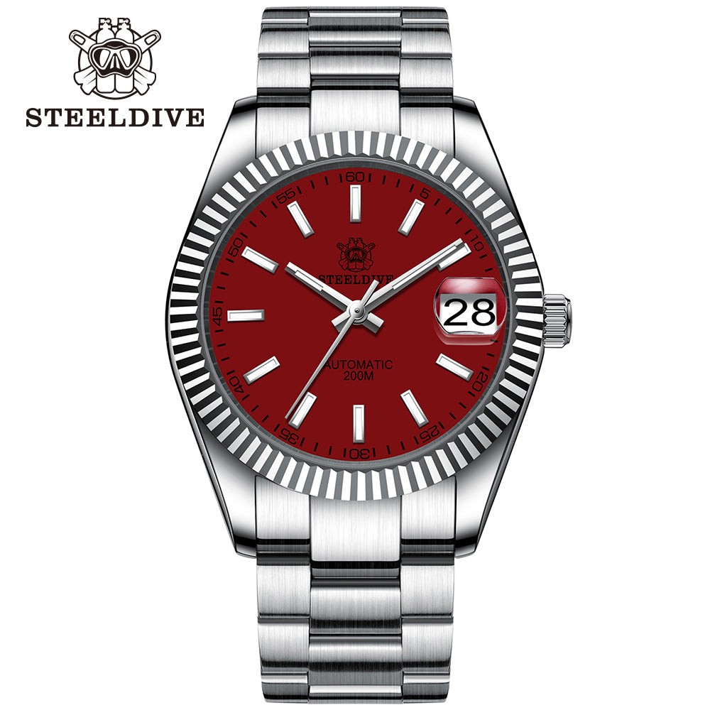 STEELDIVE SD1933 Mens 39mm 200M Automatic Dive Watch NH35 Steel
