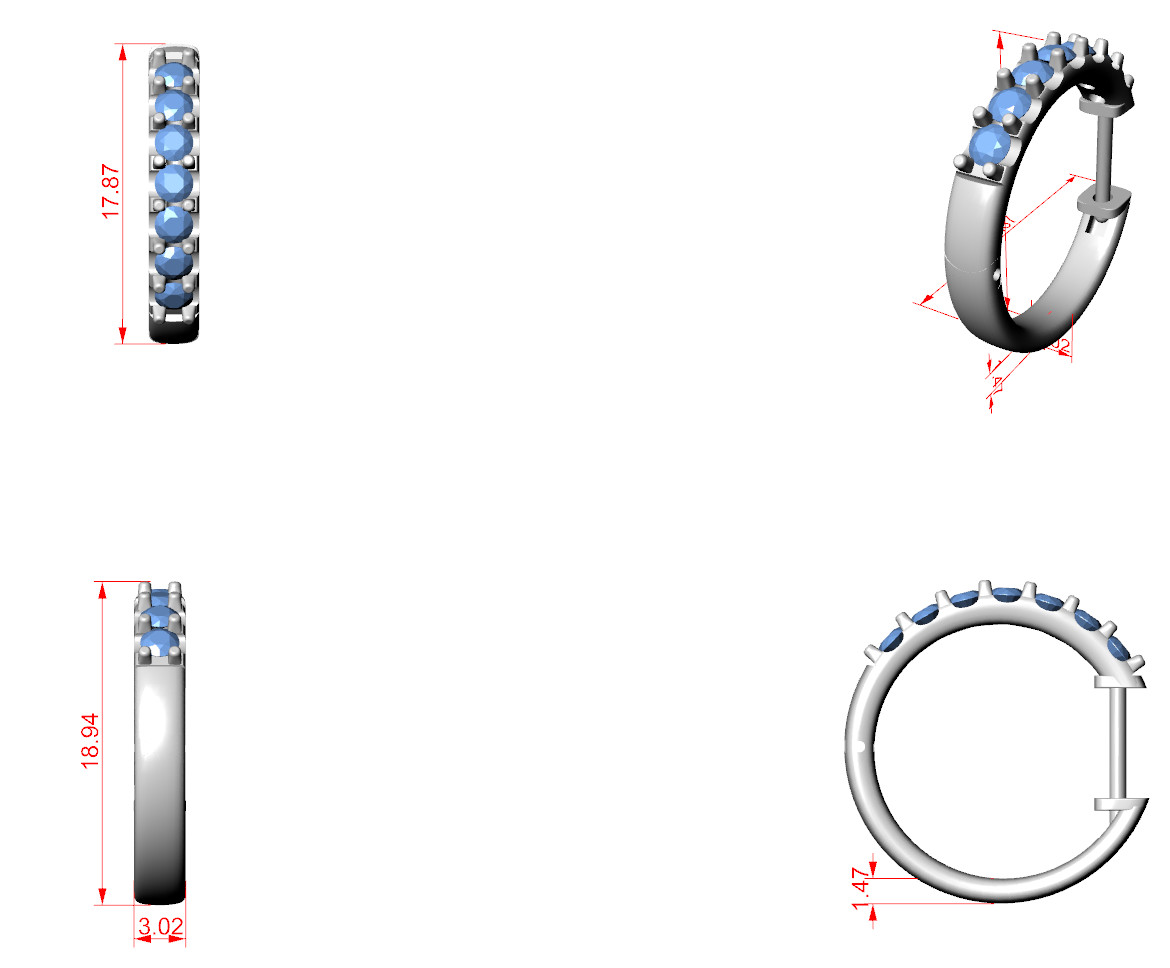 Natural Certified Ceylon Blue Sapphire Gemstone Promise Hoop Earrings 925 Silver